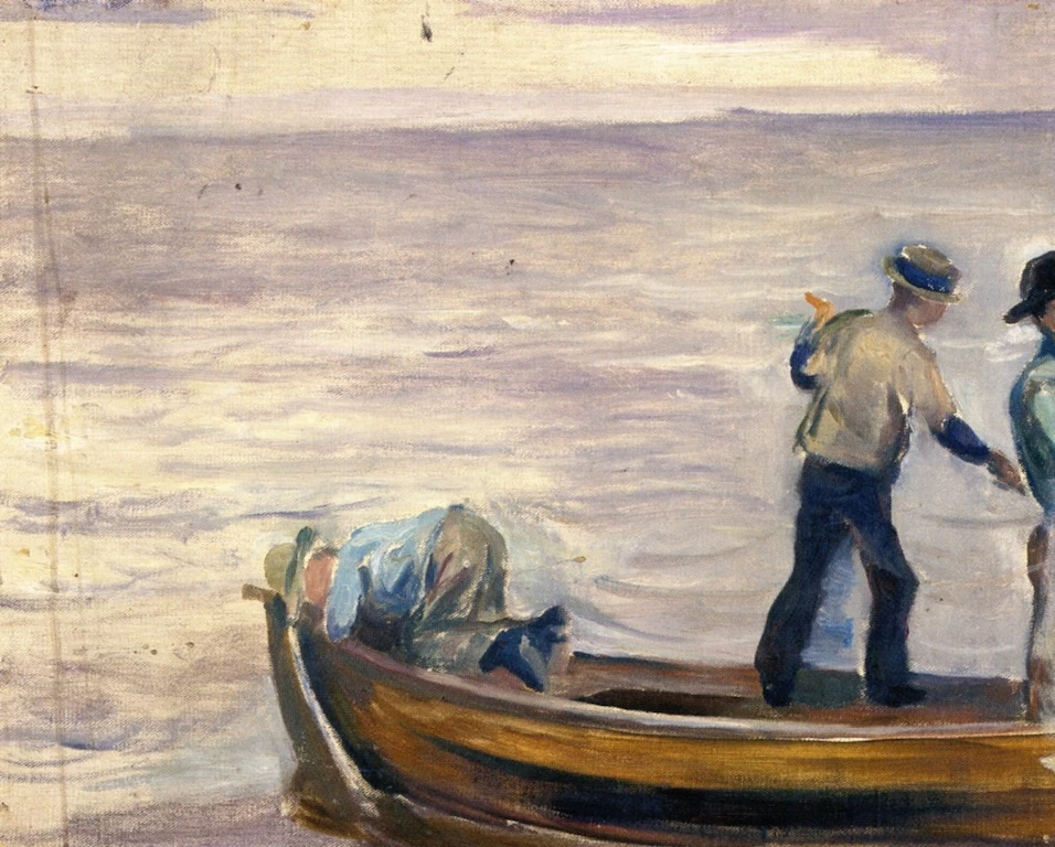 Barca con tre ragazzi - 1886